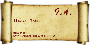 Ihász Axel névjegykártya